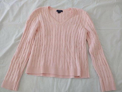 Womens Chaps Cropped Cable Knit Sweater 