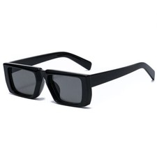 Dark Black Frame Original OG Retro Rectangular Black Square Shades Sunglasses