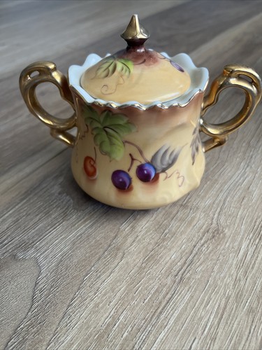Vintage Lefton Teapot Heritage Brown NE 3113 & Lefton Sugar Bowl NE 20592 - Picture 11 of 18