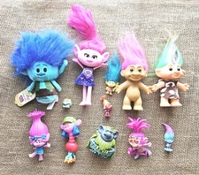 12 Troll Toy Doll Figures Hallmark, Russ, Vintage & New