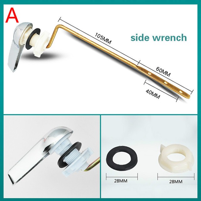 Toilet Cistern Flush Handle Lever Chrome Plated with Syphon Lift Arm