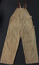 Vtg Carhartt Faded Distress Overalls 40 USA Grunge Trucker Biker 90s WIP Skate
