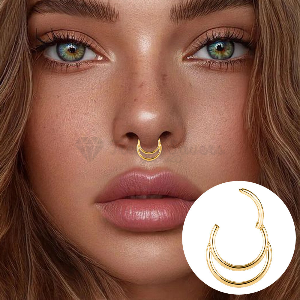 Gold Helix Nose Ring Magnetic Nose Ring 14k Gold Spiral Double