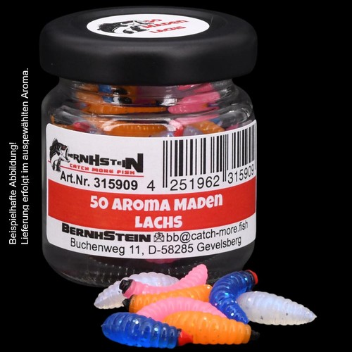 50 x Kunstmaden Gummimaden Bienenmaden mit Aroma im Twist-Off Glas Forellenköder - Bild 4 von 4