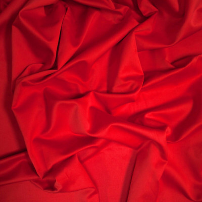 Italian designer red mercerized pure cotton poplin fabric 125 x 145 cm.