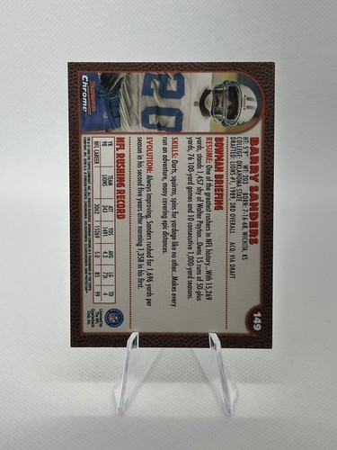 1999 Bowman Chrome Football Barry Sanders #149 Detroit Lions - Picture 2 of 2