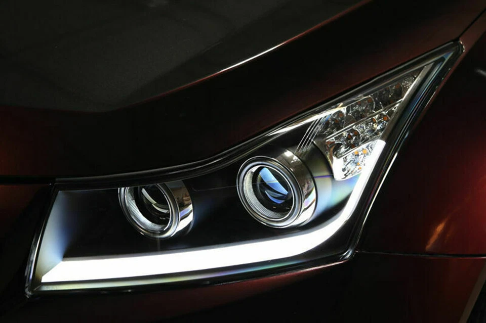 Par de faros LED para 11-15 Chevy Cruze 2011-2015 proyector barra incandescente Foto 3 de 4