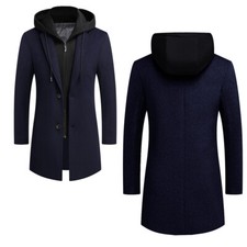 Herren Mantel Business Wintermantel Warm Woll...