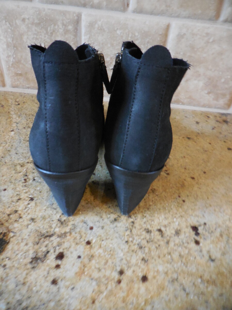 Eileen Fisher Murphy Bootie Black Intaglio Nubuck Leather Zip Zip Zip Ankle Boot NEW 7.5 4de186 Eileen Fisher Murphy Bootie Black Intaglio Nubuck Leather Zip Zip Zip Ankle Boot NEW 7.5 4de186