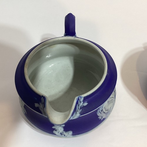 Cobalt Blue Wedgwood Jasperware Cream & Sugar Set - Picture 8 of 12