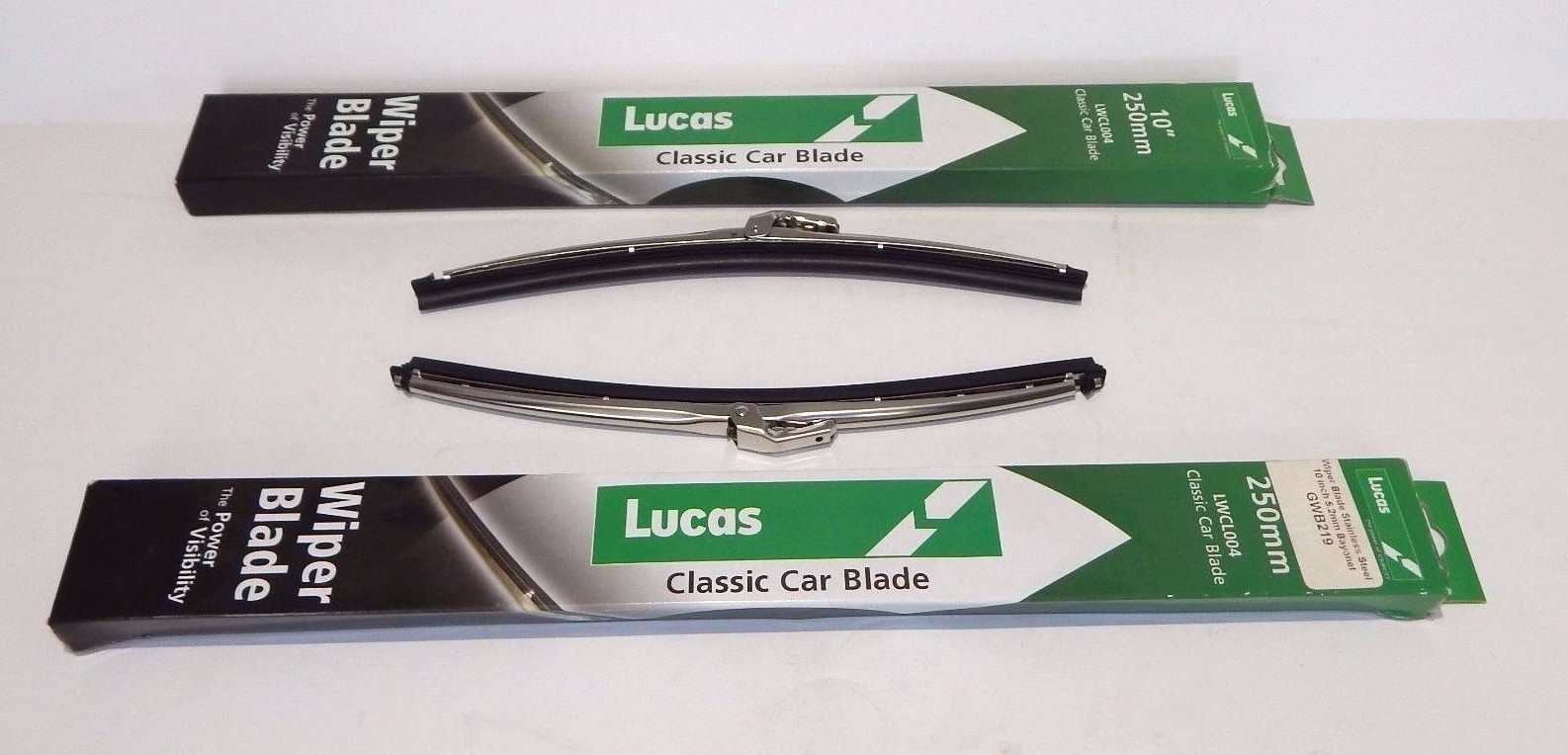 New Pair Lucas Stainless Wiper Blades for MGB 19631968 eBay