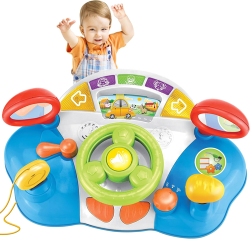 Toddler Steering Wheel Toy Baby Musical Toy for Toddler 1-3 Years Old, Boy & Gir - Picture 12 of 12