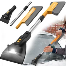 3 in 1 Snow Shovel Brush Ice Scraper Removal Tools Extendable with LED Lights