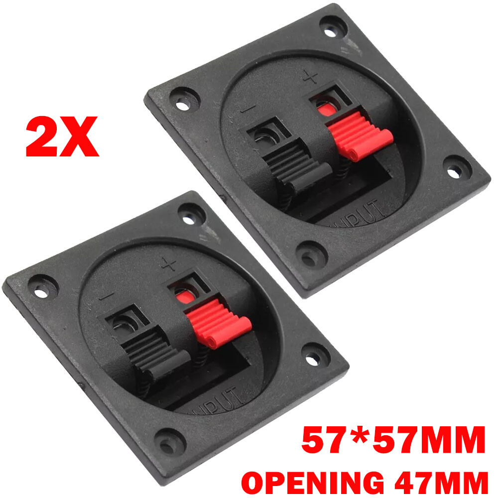 2PCS Subwoofer 2Wire Way Square Speaker Box Sub Push Spring Terminal ...
