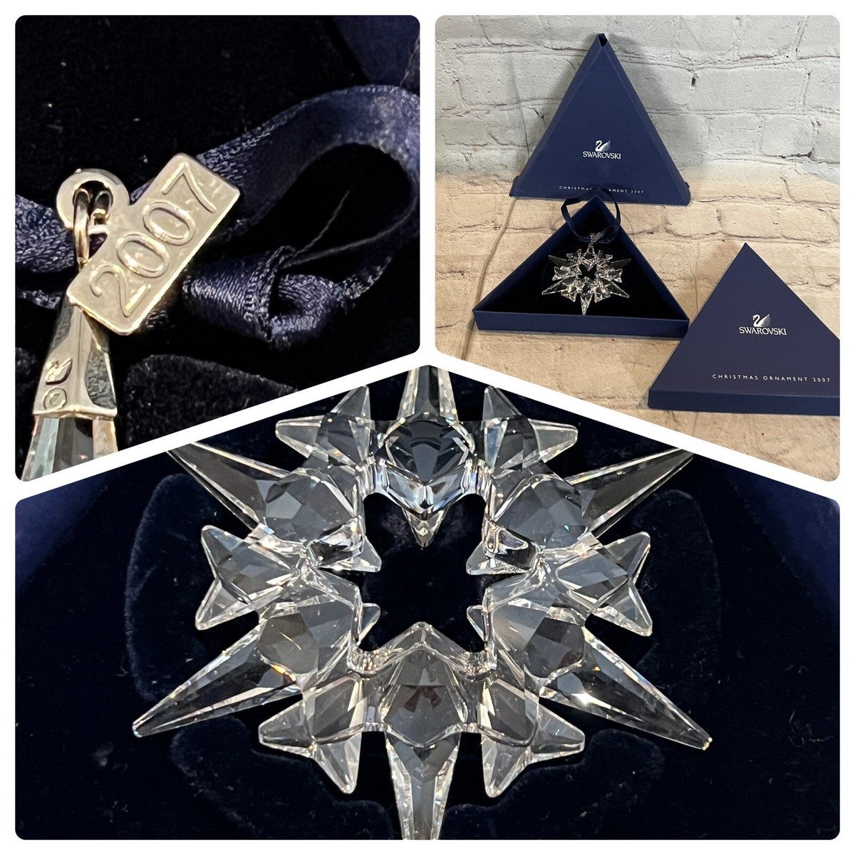 2007 Swarovski Crystal Snowflake Star Ornament w/ Original Box