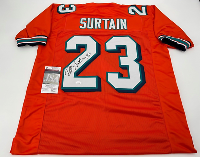MIAMI DOLPHINS PATRICK SURTAIN SIGNED CUSTOM STITCHED ORANGE