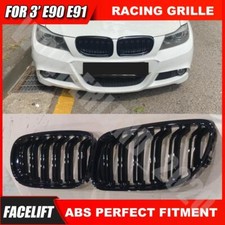 For BMW 3 Series E90 E91 2009-2012 LCI M Sport Front Kidney Grill Grille Black