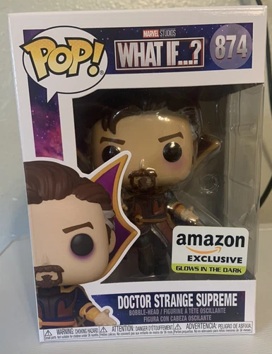 Funko Pop! Marvel: What If? Dr. Strange Supreme #874 Glow Amazon GITD. In Hands