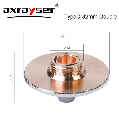 Laser Nozzle Single Double Layer D28 32mm Precitec WSX HSG Bodor HANS Raytools - Picture 18 of 29