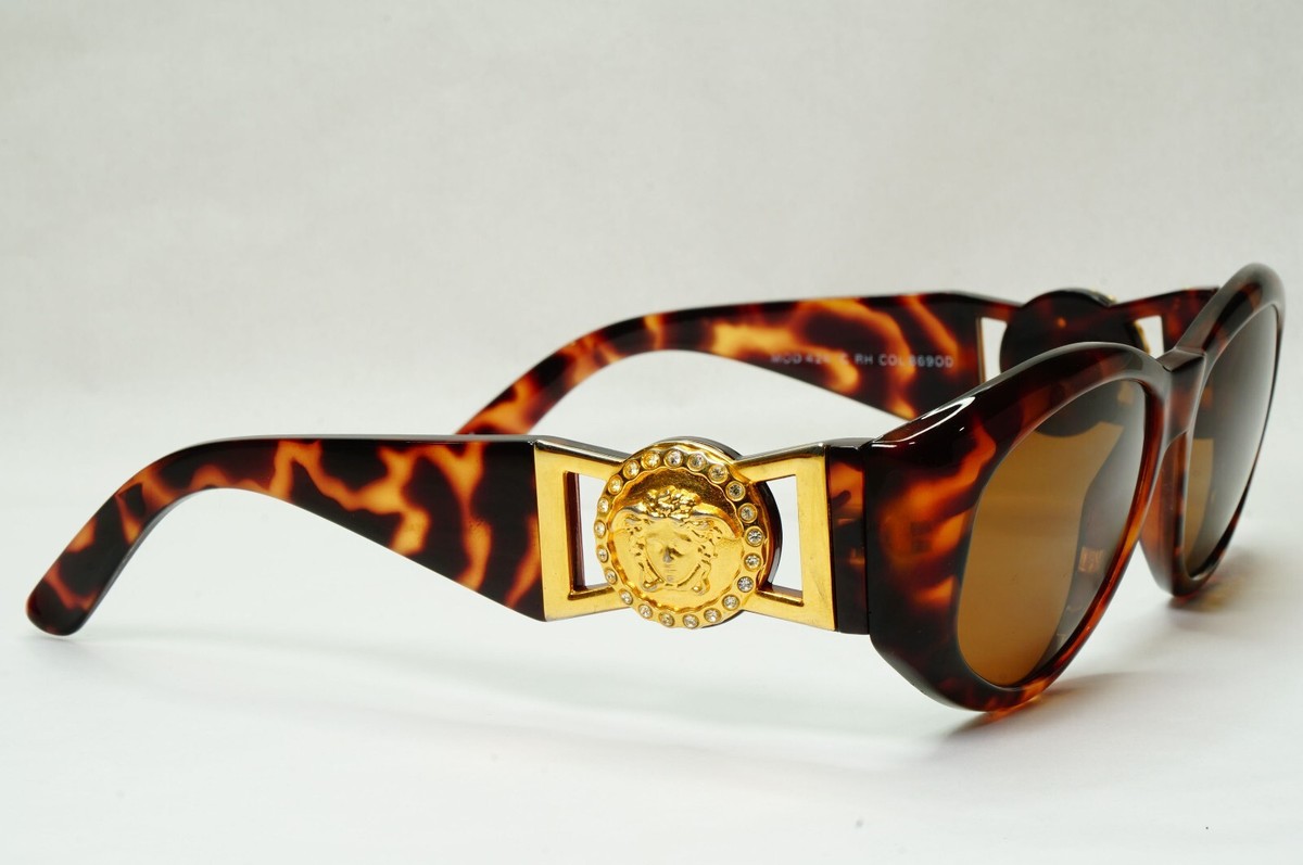 Gianni Versace Sunglasses 1996 Vintage Brown Gold MOD 424/C RH 869