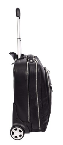 Premium Leather Pilot Case Wheeled Briefcase Carry-on Business Travel Laptop Bag - Picture 8 of 28