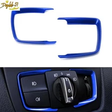 Blue Headlight Switch Surrounding Decorative Trim For BMW 2 3 4 Series X5 X6 New
