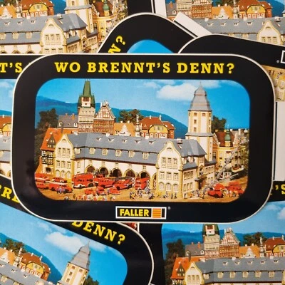 24 x Vintage Aufkleber / Sticker - FALLER Modellbau - Wo Brennt´s Denn ? um 1980 - Bild 1 von 2