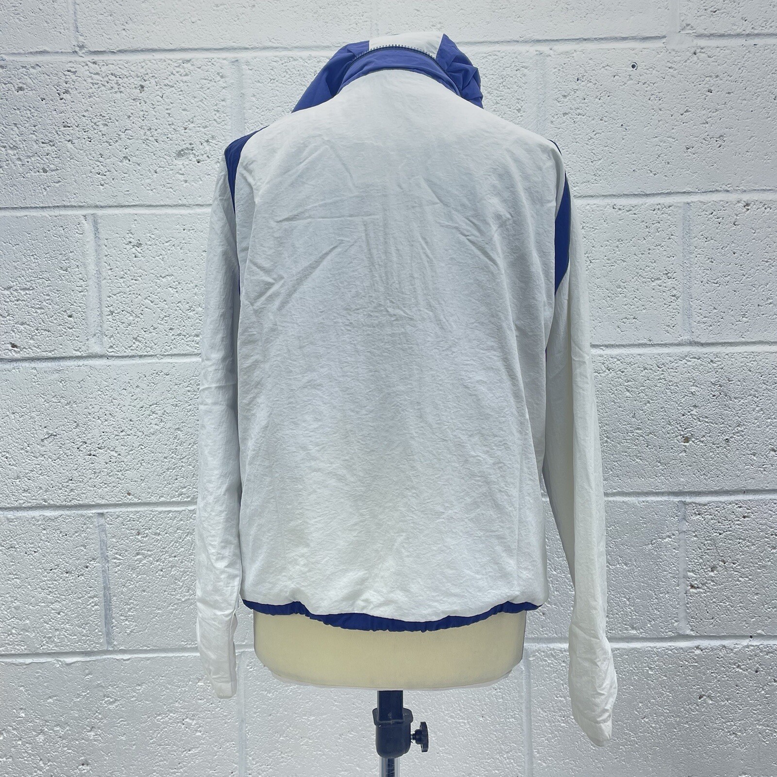 FELPA CON CAPPUCCIO FILA VINTAGE PULLOVER SPELLOUT BIANCO MARINO GIALLO CERNIERA UK 8 XS