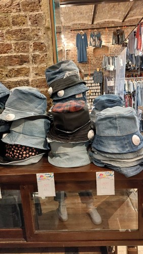 Random Vintage Bucket Hats - Levis Upcycled Recycled Denim Caps Hat Adult Unisex - Picture 10 of 12
