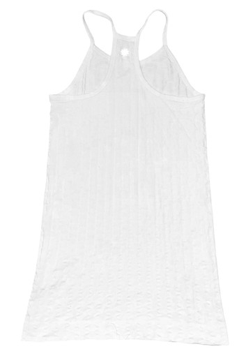 ATHLETA sz L Long Length Sweat Life Textured White Racerback Tank Top BRAND NEW - Picture 3 of 4