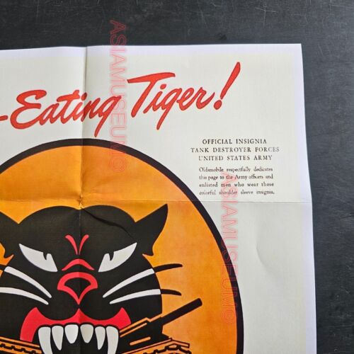 1943 WW2 USA TANK EATING TIGER ARMY SOLDIER MILITARY WAR PROPAGANDA POSTER F71 - Picture 6 of 9