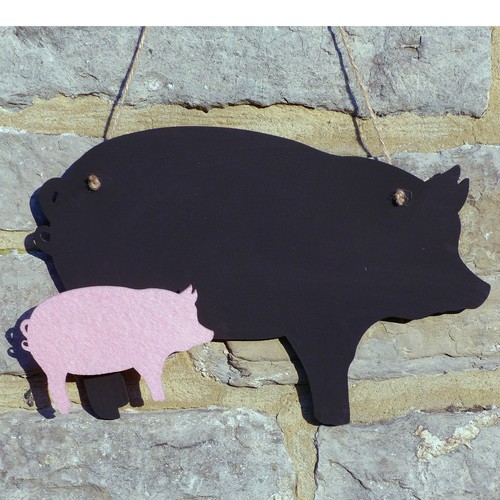 Chalk Blackboard Pig Shape for Memos Notes & Home Decor - 第 1/1 張圖片
