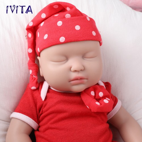 15 inch Lebensechte Baby Schlafendes Mädchen Ganzkörper-Silikonpuppe Geschenke - Bild 11 von 12