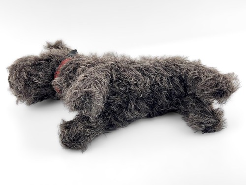 Vintage frühes schwarzes Scotty Hund 40er Jahre Mohair Terrier Halsband - Bild 10 von 12