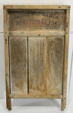 Antique Tin Washboard Maple Wood National Washboard Co. No. 134 Est. 1903