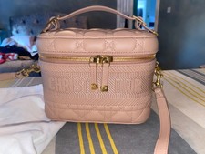 Christian Dior Vanity Bag, Pink Leather With Embroidered Logo - Brand New 