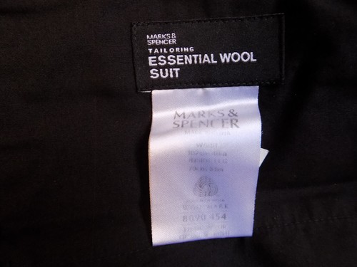 mens MARKS & SPENCER CHARCOAL WOOLMARK SUIT SIZE 48"M CHEST 40" WAIST 31" LEG - Picture 12 of 12