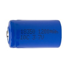 3.7 Volt 18350 Li-Ion Button Top Battery 1200 mAh 