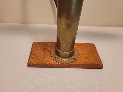 Vintage Antique Brass Bicycle Tire Pump With Oak Wood Handle Working - Picture 10 of 24