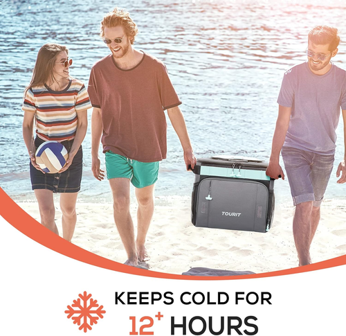 50-Can Collapsible Rolling Cooler Leakproof Insulated Soft Cooler Bag with Wheel - Bild 4 von 7