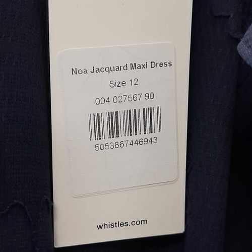 Whistles Noa Jacquard Maxi Dress UK 12 Navy Blue Strappy New RRP £299 FPL-RMF - Picture 6 of 7