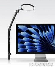 Lume Edge Desk Light Black Round LED Portable Adjustable Mounting Arm