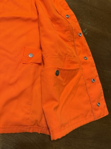 Vintage Filson Vest Mens 38 Blaze Orange Snap Front Water Fowl Hunting Upland 12 - Picture 11 of 23