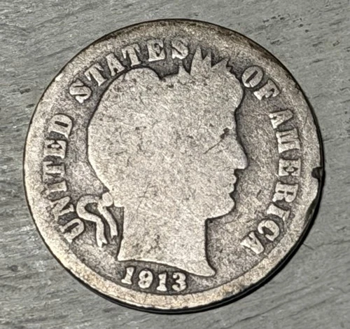 1913 S Barber Dime 10c San Francisco Mint Rare Nice Coin For An Album