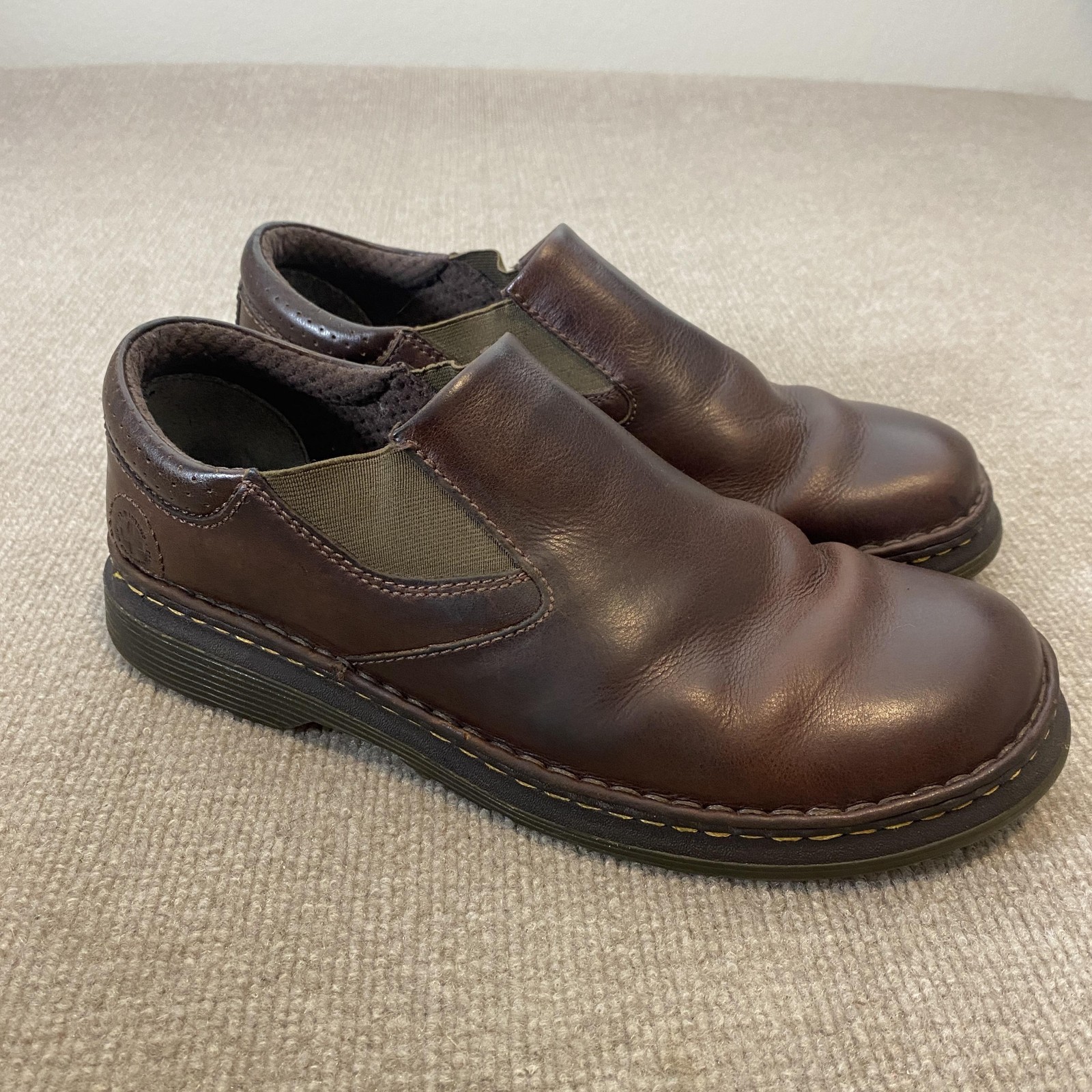 Dr. Martens Orson Shoes Mens Size 11 Brown Leather Slip On Casual Slip Resistant