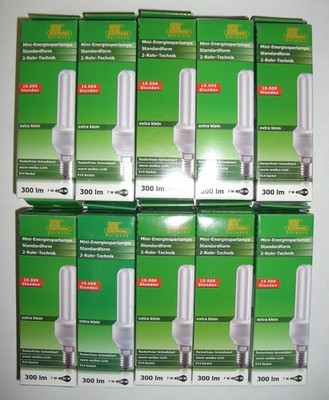 10 Stk. Mini Energiesparlampe 7W E14 (extra klein)