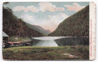 Adirondack Mountains Lower Cascade Lake Vintage Postcard 1910s NY