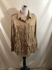 Gap Tan Lightweight Utility Jacket - Women s XL, Bust 22.5 , Length 27