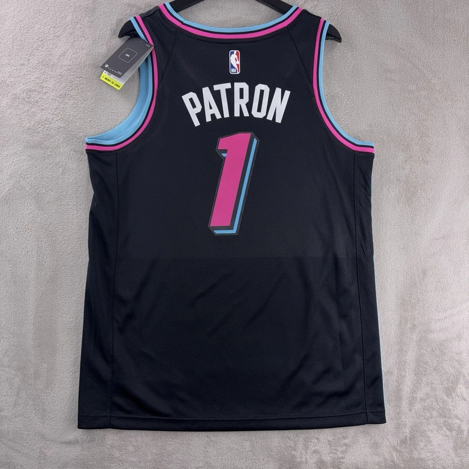 Nike Miami Heat Vice Wave Jersey Mens Size Large Black Pink Blue NBA Dri-Fit #1 - Image 2 of 4