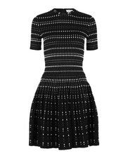 Alexander McQueen Womens Stitch Dot Fit and Flare Dress